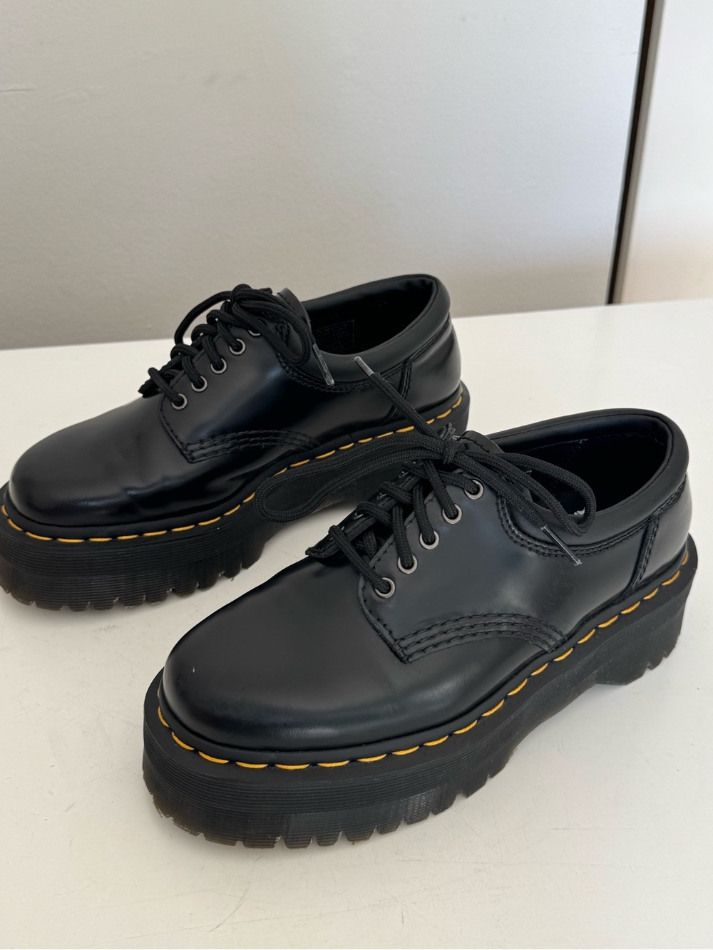 Dr. Martens 8053 Quad Platform Black Leather Shoes – Women’s Size 6 - Picture 4 of 16